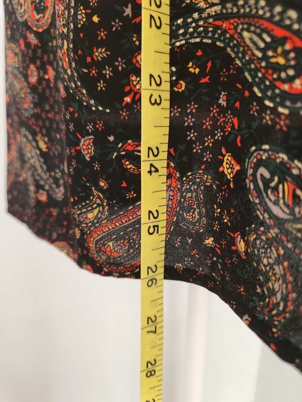 J. Crew Black Paisley Halter Top with Metallic Gold & Olive Paisley Pattern 8 - Picture 5 of 8